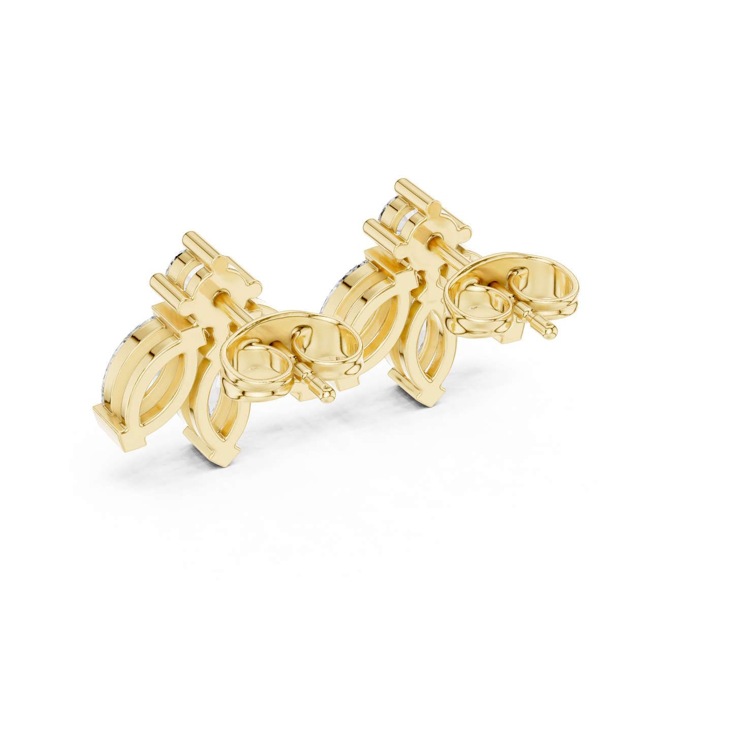 Multi-Marquise Diamond Studs | Elegant Fan-Cluster Earrings | Timeless Gold Everyday Jewelry | Gift for Her