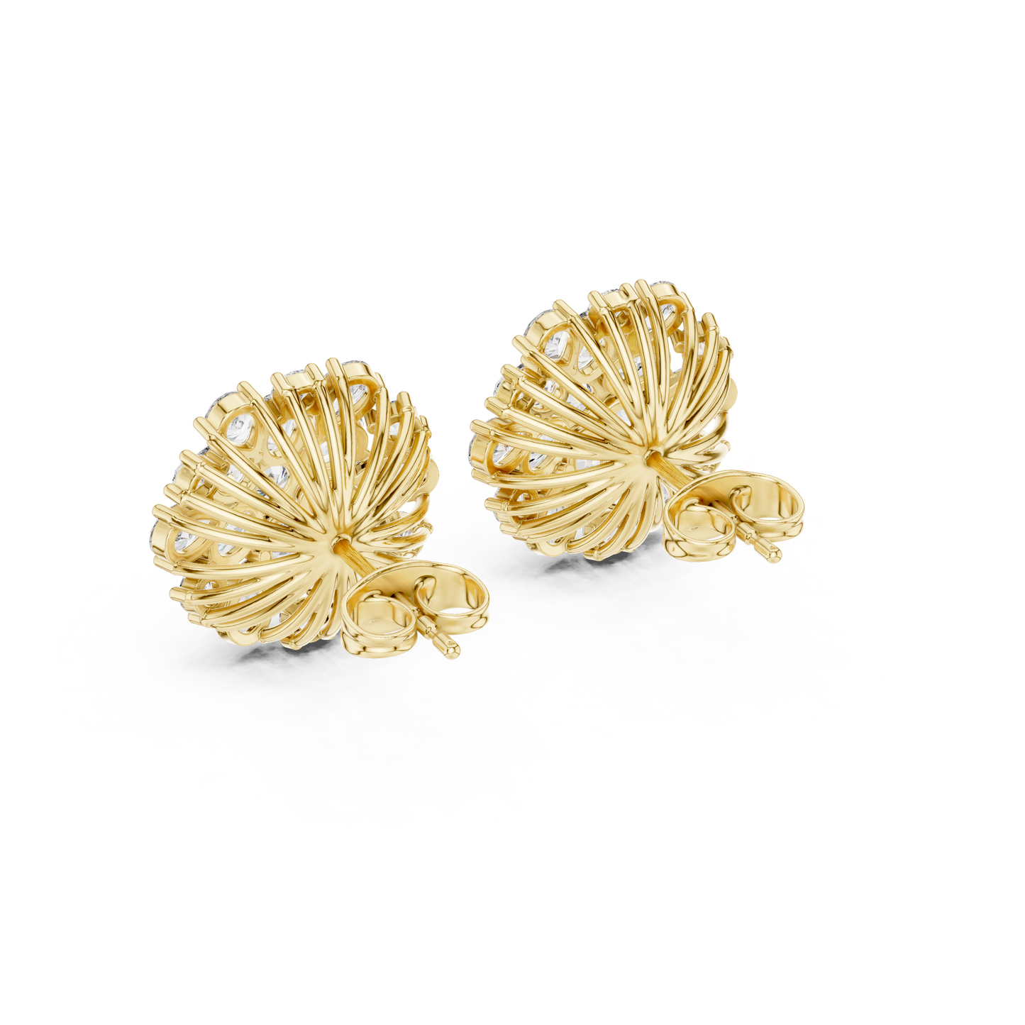 Classic Floral Diamond Stud Earrings – Pear-Shaped Cluster Sparkle, Luxury Everyday Earrings