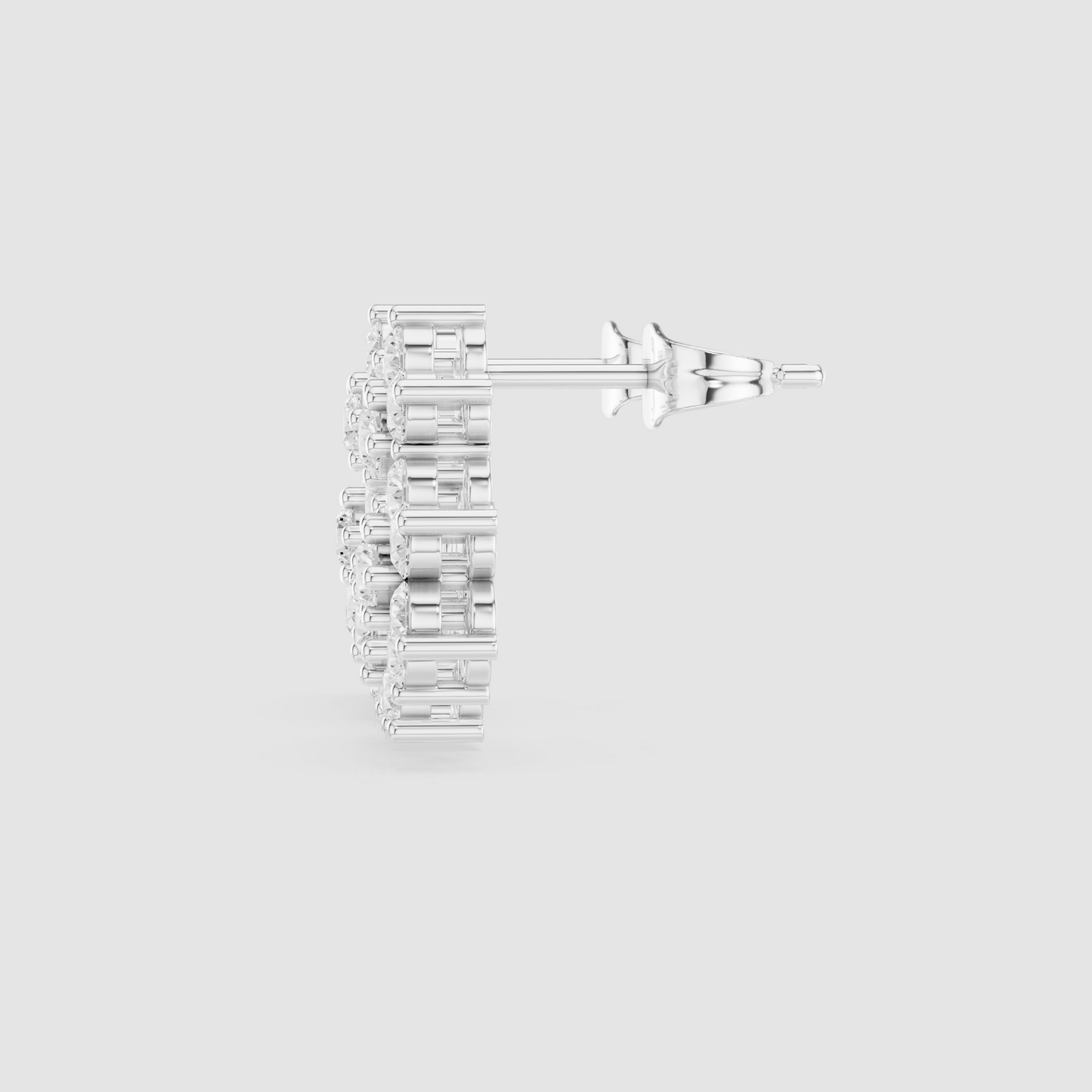 Multi Stone Diamond Stud Earrings | Designer Wedding Jewelry | Bridal Diamond Stud Earrings | Premium Cluster Design in 925 Sterling Silver