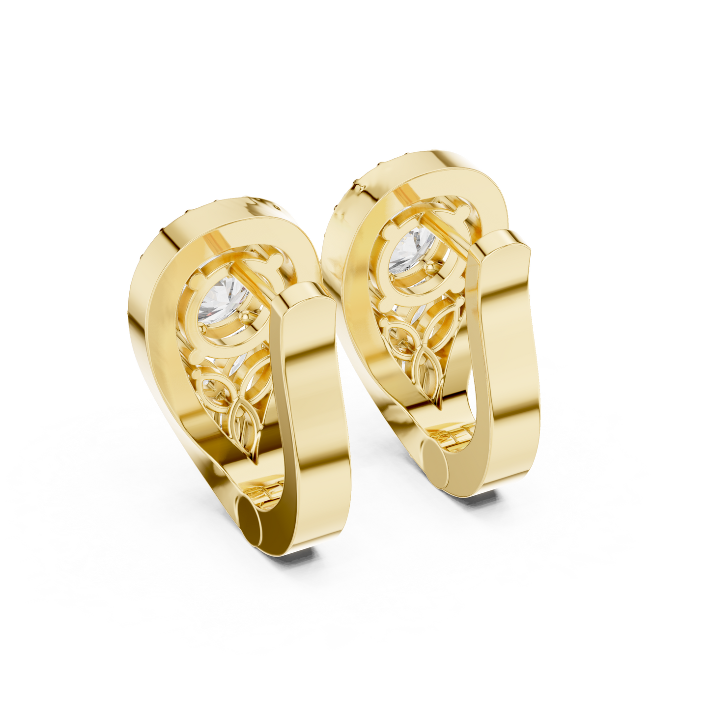 Goddess Teardrop Diamond Earrings | Halo Lab Stone Studs | Elegant Gold Earrings