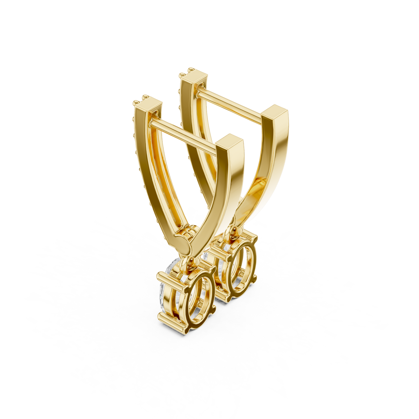 Oval Cut Drop Diamond Earrings in 925 Sterling Silver – Dangle Huggie Style - Moissanite Oval Drop Earrings for Women – Sparkling Huggie Dangles