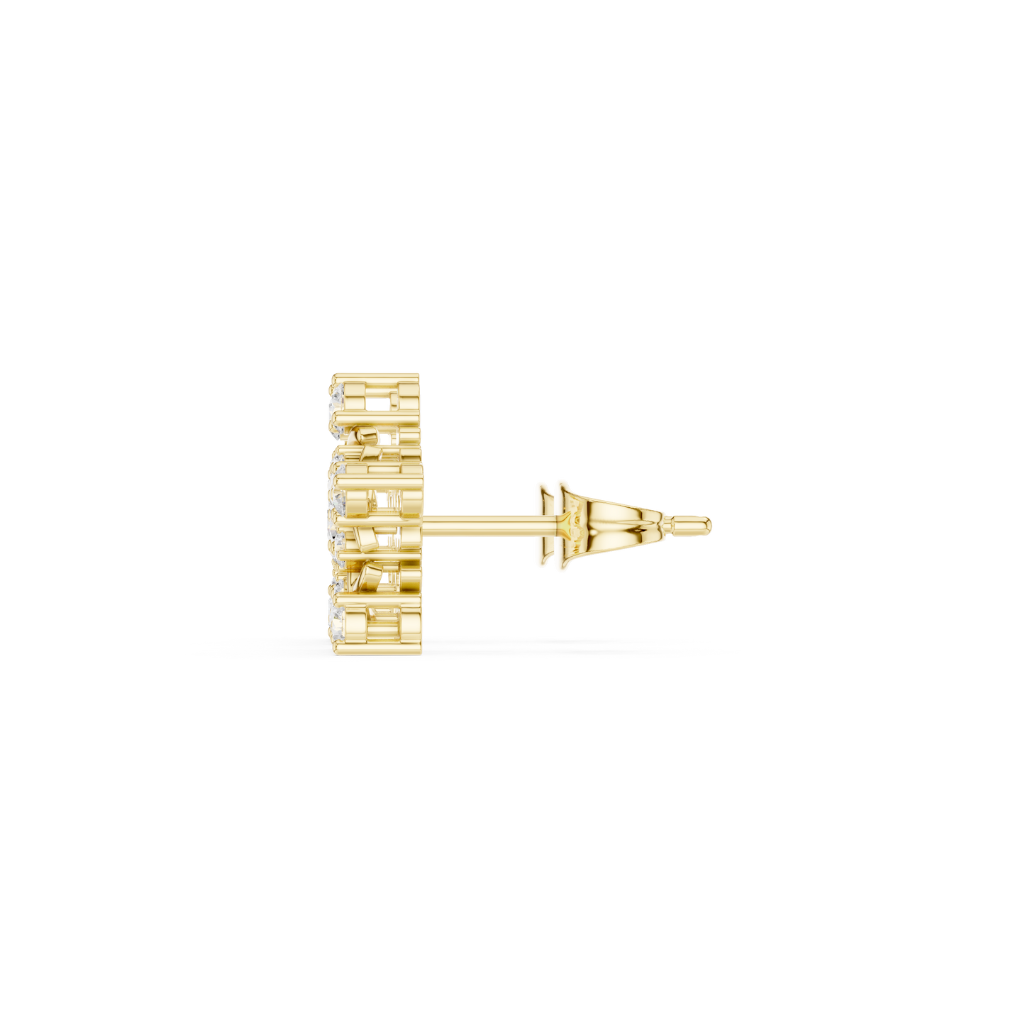 Delicate Diamond Flower Stud Earrings in Silver Gold Plated - Classic Diamond Floral Earrings ā Timeless Beauty - Ultra Luxury Diamond Flower Stud Earrings ā Fine Jewelry