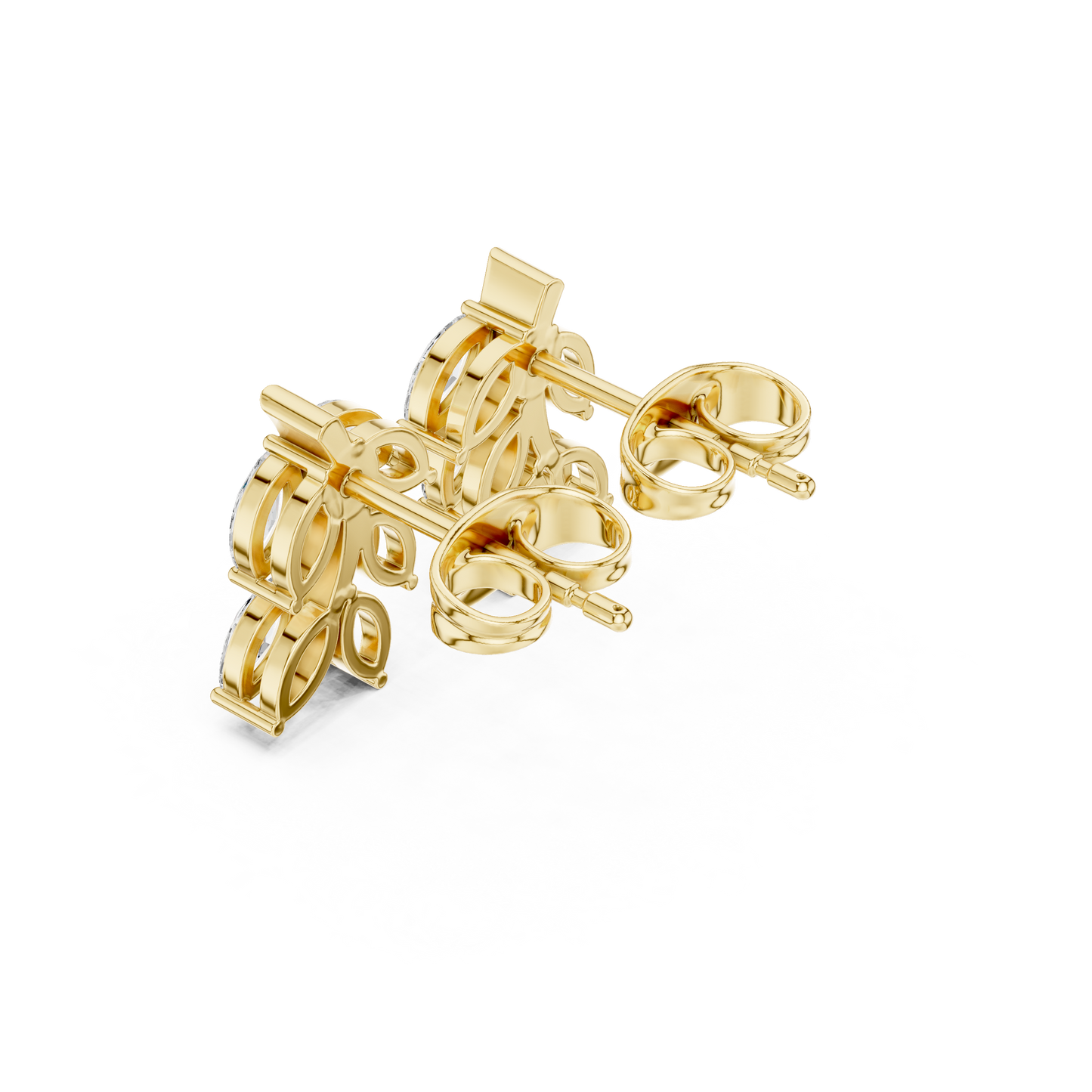 Editorial-Worthy Leaf Diamond Earrings | Runway Fine Jewelry | Fine Leaf Diamond Stud Earrings | Premium Gold & Diamond Jewelry