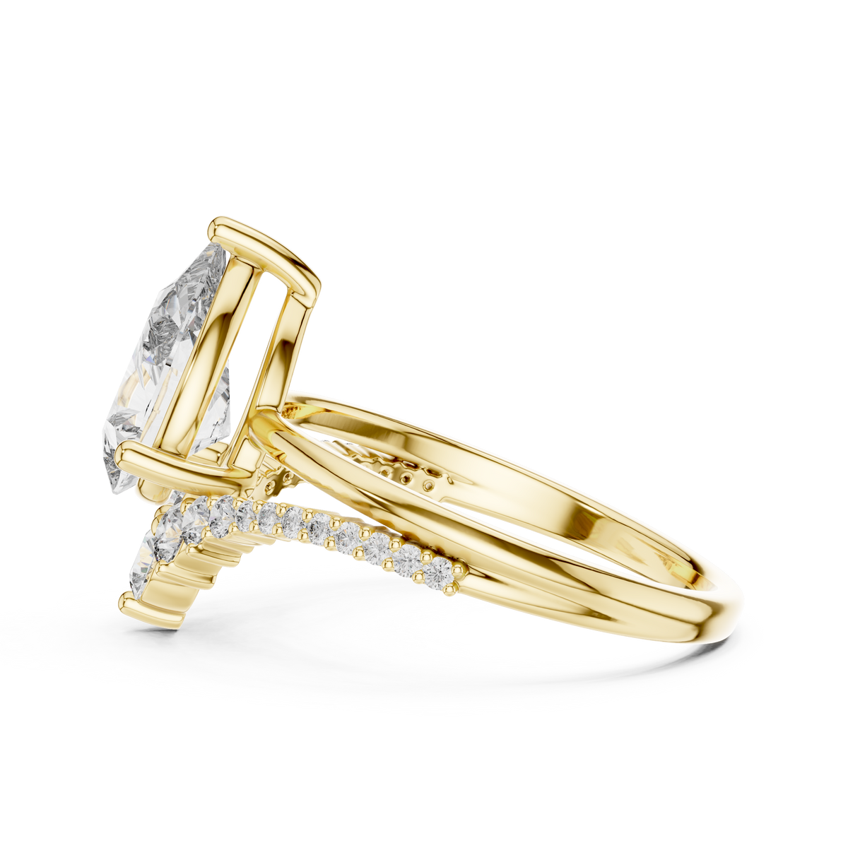 An artistic view of the ring captured in a workshop setting showing the tools of our master craftsmen reflecting our commitment to handmade jewelry and traditional gold smithing techniques.