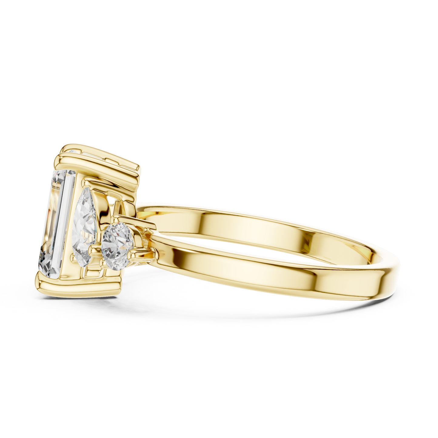 Emerald Cut Diamond Jewel | Three Stone Prestige Ring | Timeless Aristocratic Engagement Icon