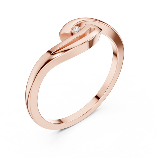 Flowing Swirl Diamond Ring • Lightweight Dainty Ring • Women’s Daily Wear Jewelry