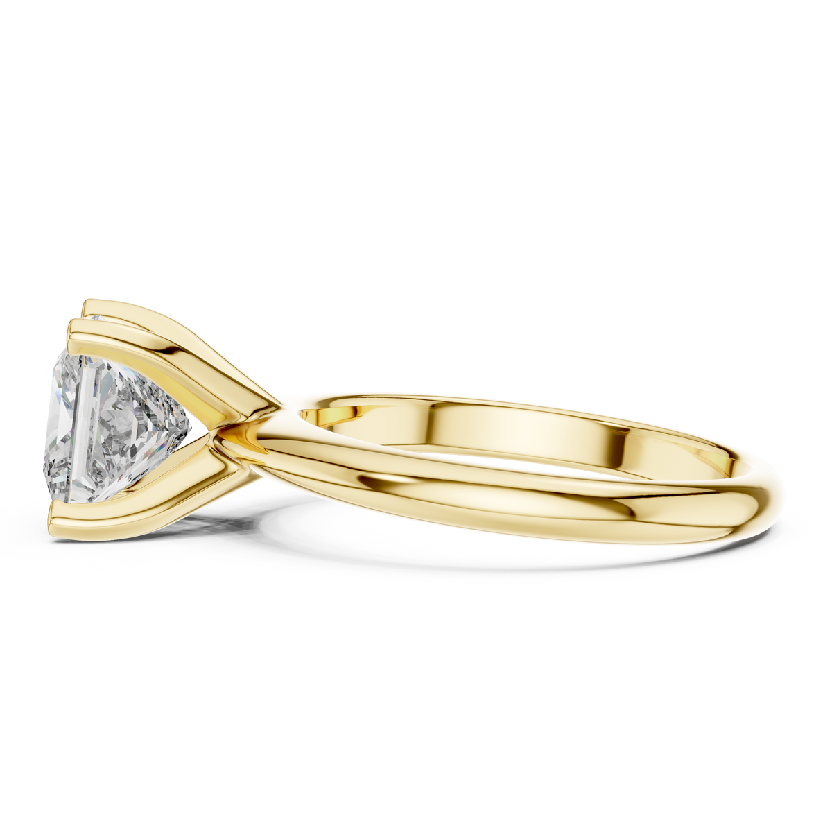 Detailed focus on the smooth inner band hallmark engraving area, demonstrating smooth polished solid gold surface designed for custom personalized engravings, name initials, or special wedding anniversary dates.