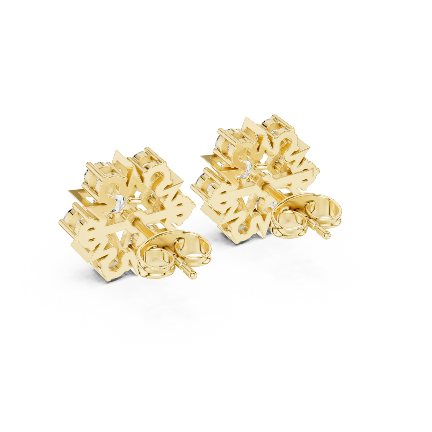 Elegant Floral Cluster Diamond Alternative Stud Earrings Made With 925 Silver For Bridal And Daily Wear Jewelry