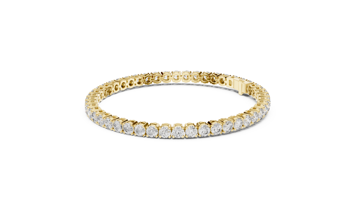 Etsy Listing Photo 12 - 14K Gold Lab Diamond Tennis Bracelet - 18K Solid Gold Collet Bracelet - Round Cut Diamond Bracelet - Gift for Her. Velvet Box Open Perspective: Top-down romantic unboxing view showcasing luxury jewelry presentation for romantic gifts for her. Handcrafted Collet Setting / Round Bezel Setting with Flexible Articulated Link Chain and Moissanite Lab Diamond. High-search keywords: 14K Gold Bracelet, Lab Diamond Bracelet, Tennis Bracelet, Gold Tennis Bracelet, 10K Gold Jewelry, 18K Gold Br