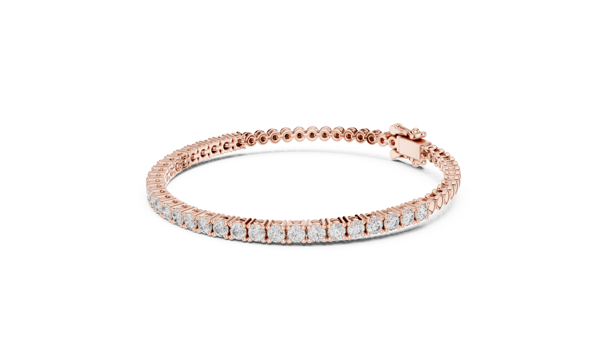 925 Sterling Silver Round Cut Dainty Moissanite Tennis Bracelet, 6.5 Inch Minimalist Silver Bracelet, Gift for Her