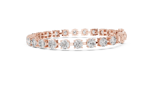 Power Tennis Bracelet | Round Diamond Radiance | Luxury Silver Statement Status Jewelry