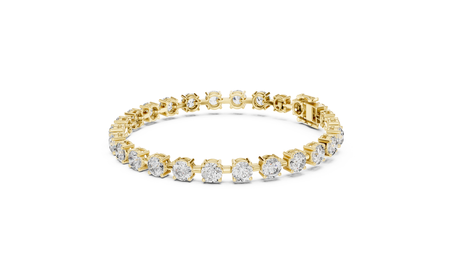 Power Tennis Bracelet | Round Diamond Radiance | Luxury Gold Statement Status Jewelry