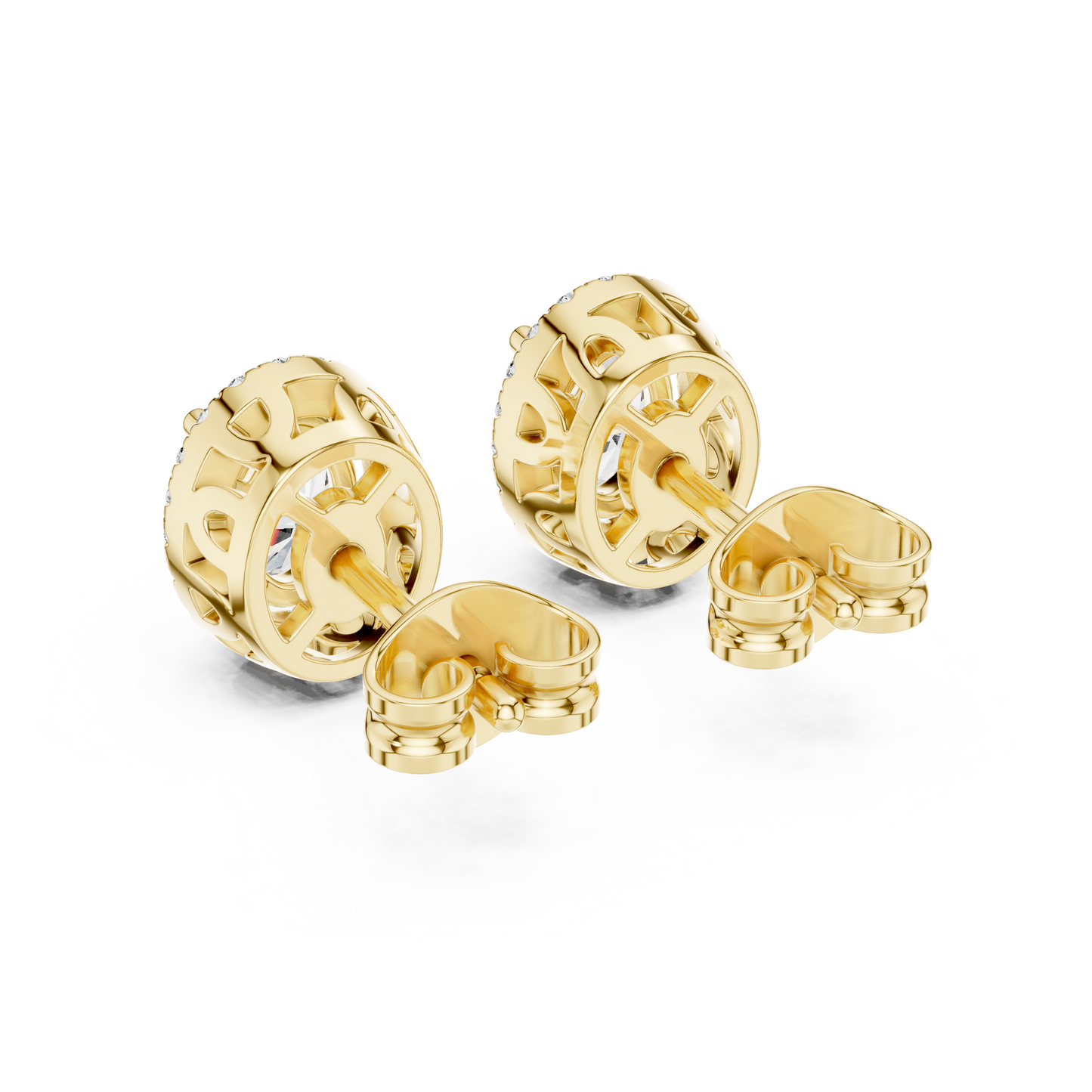 Shining Oval Cut Halo Diamond Stud Earrings – Minimal Yet Royal - Gala Edition Oval Halo Diamond Stud Earrings – Red Carpet Look