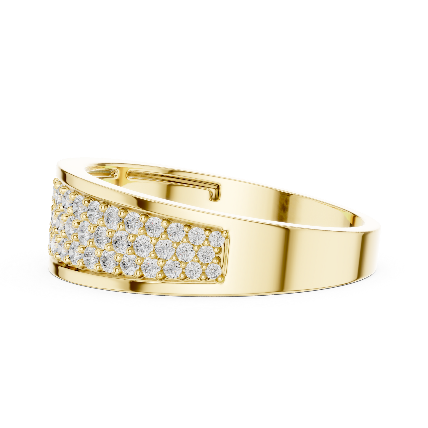 Eternal Pavé Diamond Band | Handcrafted Gold Brilliance | Luxury Wedding Statement Ring Design