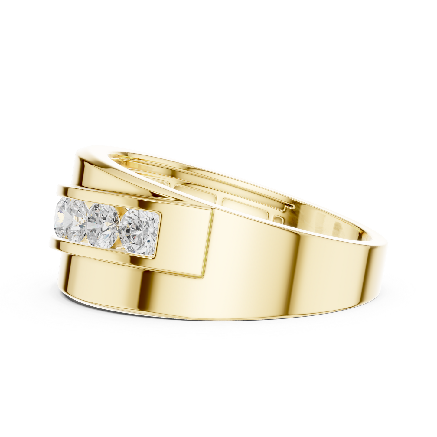 Masculine diamond band design - Heavy gold premium craft - Power confidence and timeless class