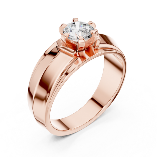 Men’s Diamond Statement Ring | Modern Solitaire Band | Premium Gold Luxury Engagement Jewelry