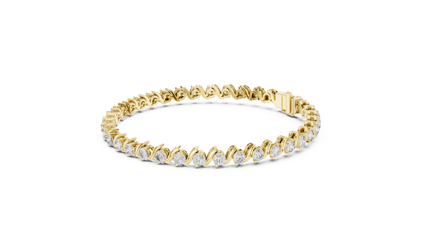 Masterpiece Diamond Tennis Bracelet - Rose White Yellow Gold Exclusive Bridal Luxury Gift