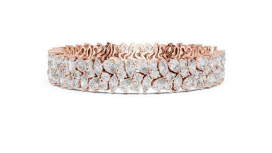 Wedding Diamond Tennis Bracelet | Rose White Yellow Gold | Bridal Luxury Fine Jewelry Statement