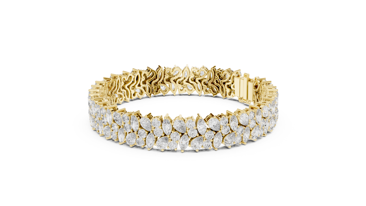 Wedding Diamond Tennis Bracelet | Silver Gold Plated | Bridal Luxury Fine Jewelry Statement