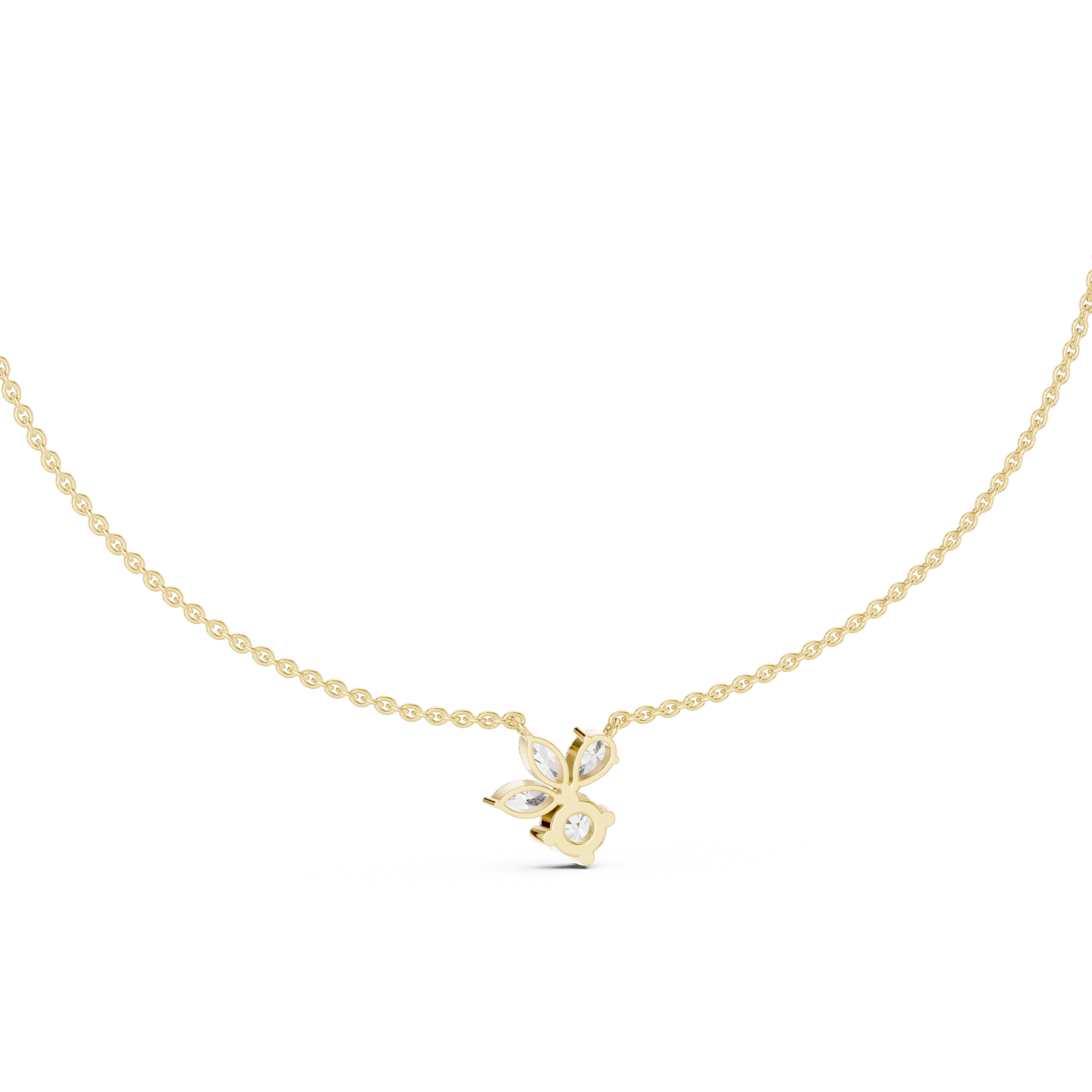 Charming diamond flower necklace - grace meets daily elegance - crafted in fine Silver beauty