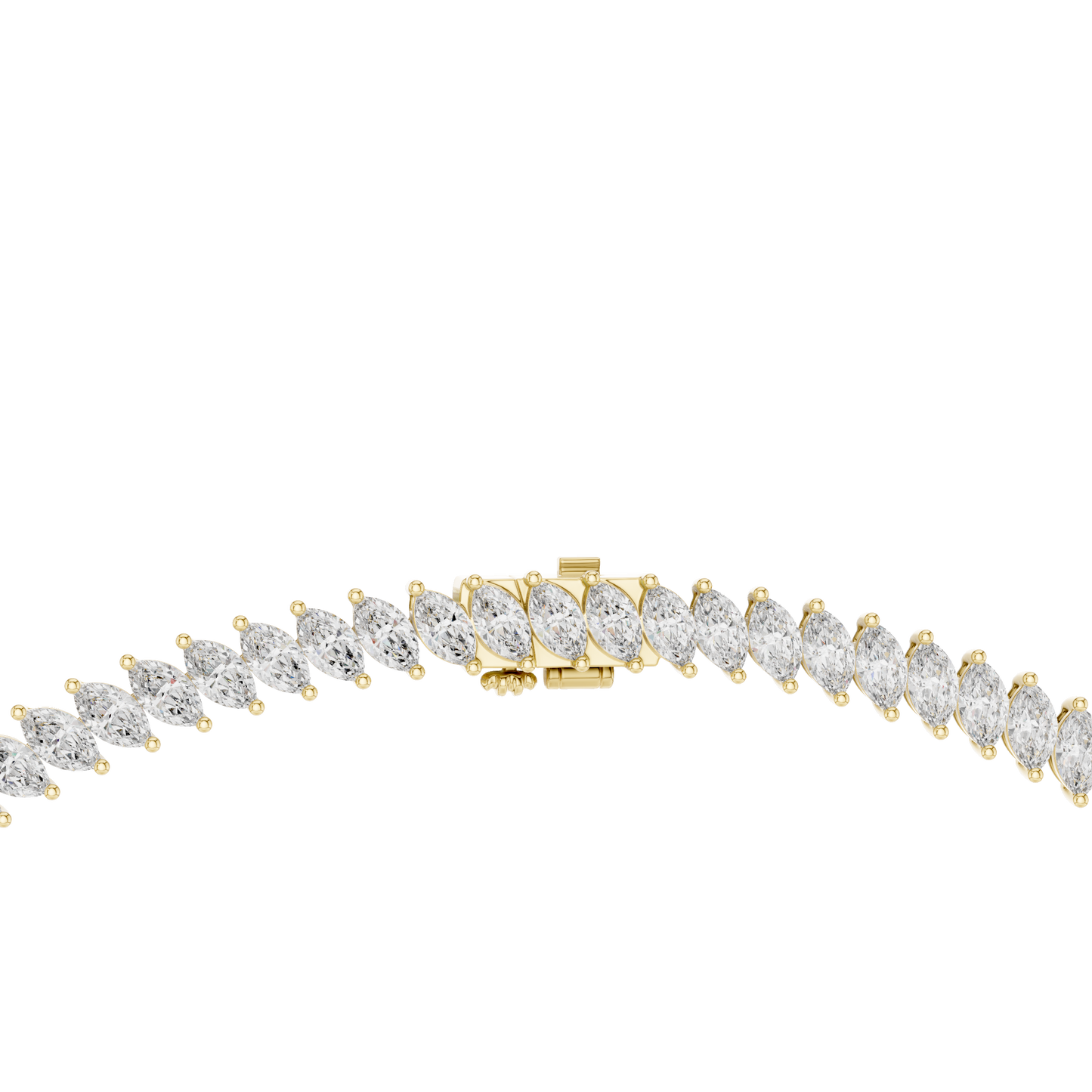 Haute Marquise Diamond Necklace | Yellow Rose White Plated | Couture Heirloom Crafted For Royalty