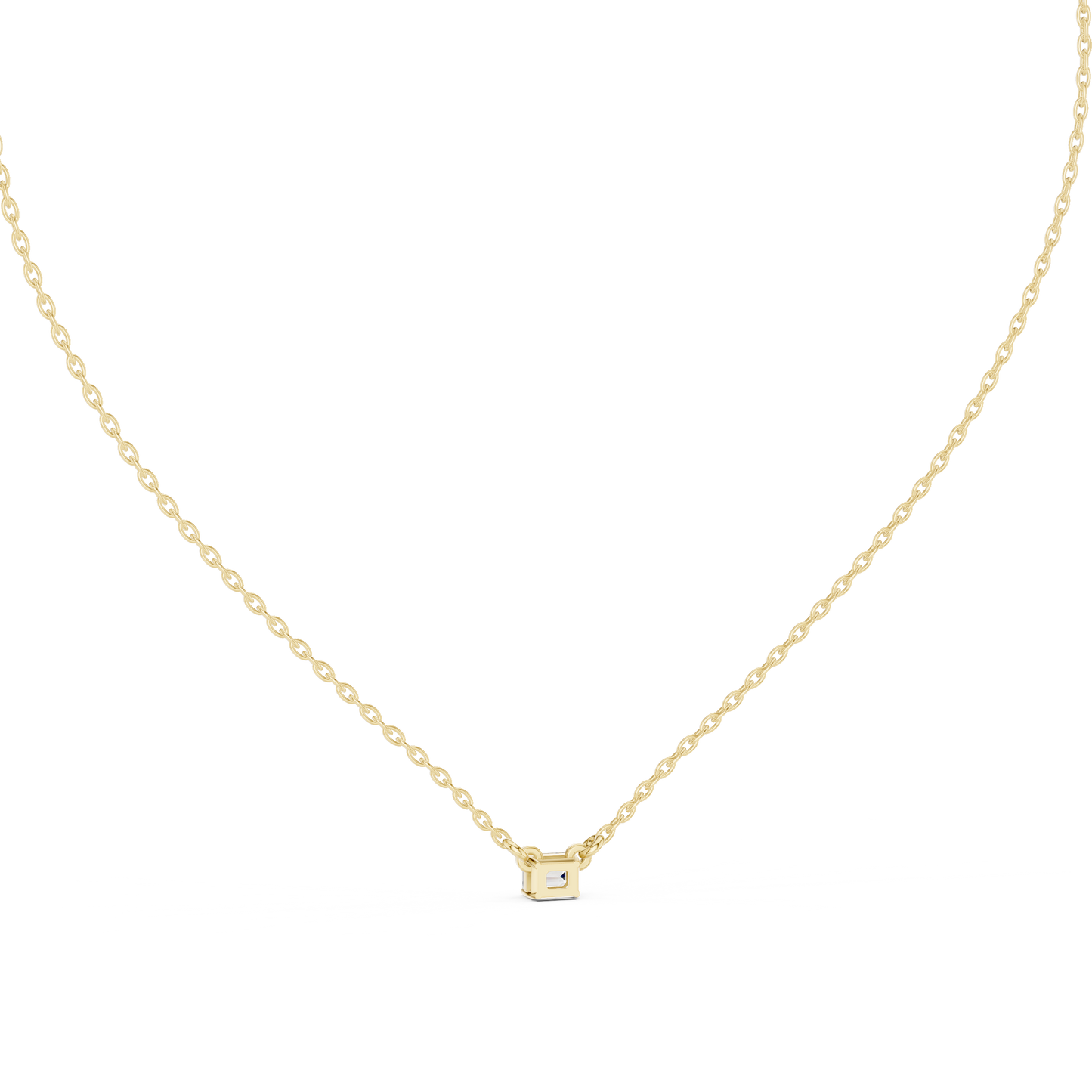 Ultra Minimal Cube | Diamond Gold Rose | Luxury Solitaire Pendant Necklace Collection