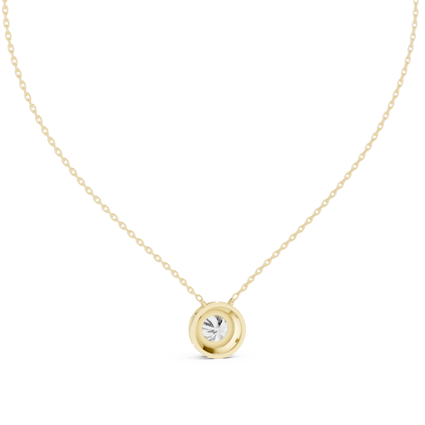 Signature Round Diamond Pendant | Halo Set Luxury Finish | Fine Gold Necklace Statement Elegance
