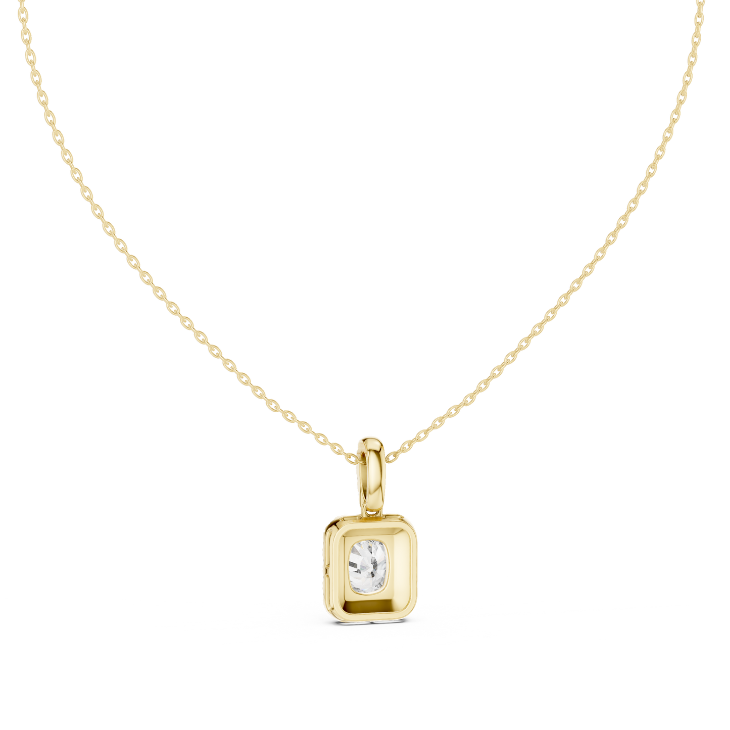 Cushion Diamond Pendant | Halo Necklace Gold | Signature Luxury Jewelry For Women
