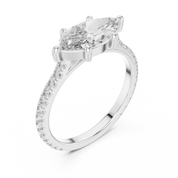 Lab Grown Diamond Solitaire Ring Basket Profile View