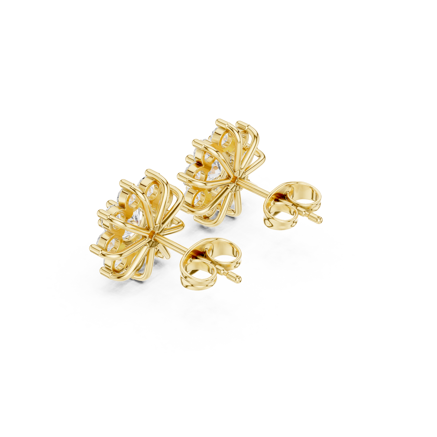 Luxury Gift Box Featuring 14K Gold Diamond Cluster Stud Earrings For Purchase 14K Gold Diamond Stud Earrings | Lab Grown Diamond Cluster Earrings | Bridal Wedding Jewelry | Anniversary Gift for Her | Minimalist Earrings Complete Fine Jewelry Bridal Suite Collection Showcase View Lab Grown Diamond Cluster Earrings HB Prestige Jewels