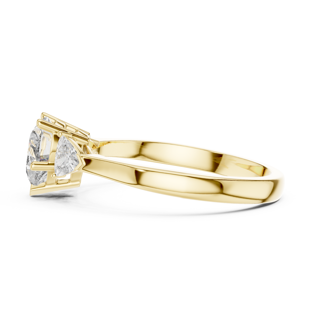 Luxury gift box open perspective presenting the heart cut diamond ring as an anniversary ring or valentine gift for women.