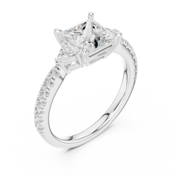 Luxury gift box presentation displaying a solid 14K Gold Princess Cut Ring resting inside a plush velvet ring box ready for gift giving on anniversaries, birthdays, Valentine Day, or unforgettable wedding engagements.