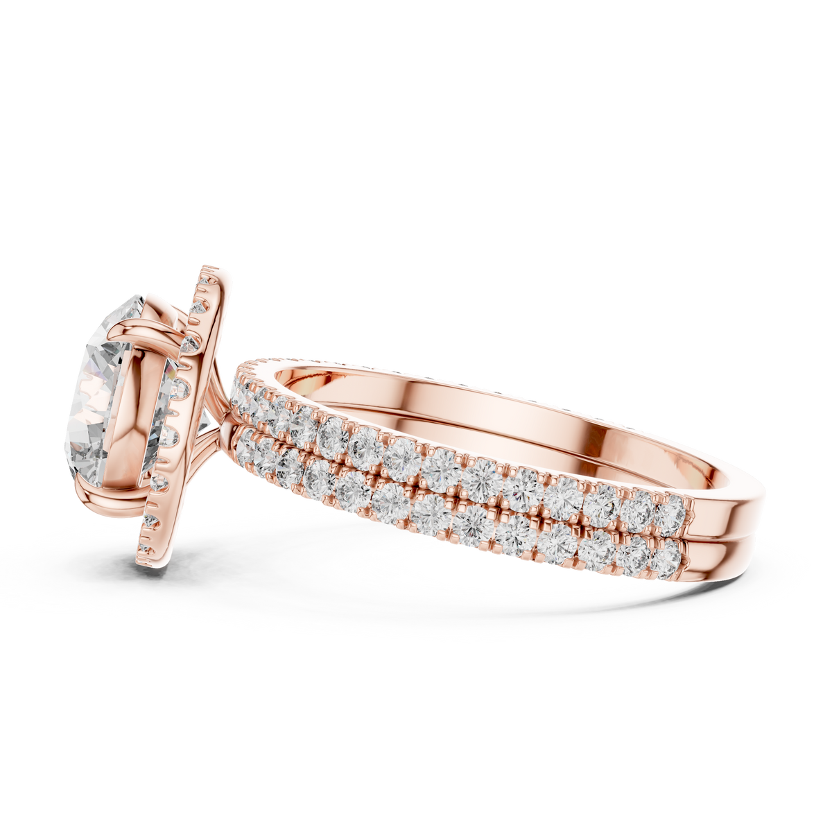 Model wearing the 14K Gold Lab Diamond Engagement Ring on hand, displaying realistic proportions, brilliant light reflection, and elegance. Ideal bridal jewelry gift for anniversary or romantic wedding proposal.