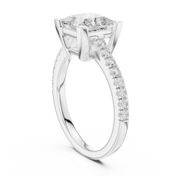 Pave Band Detail Solid Gold Ring