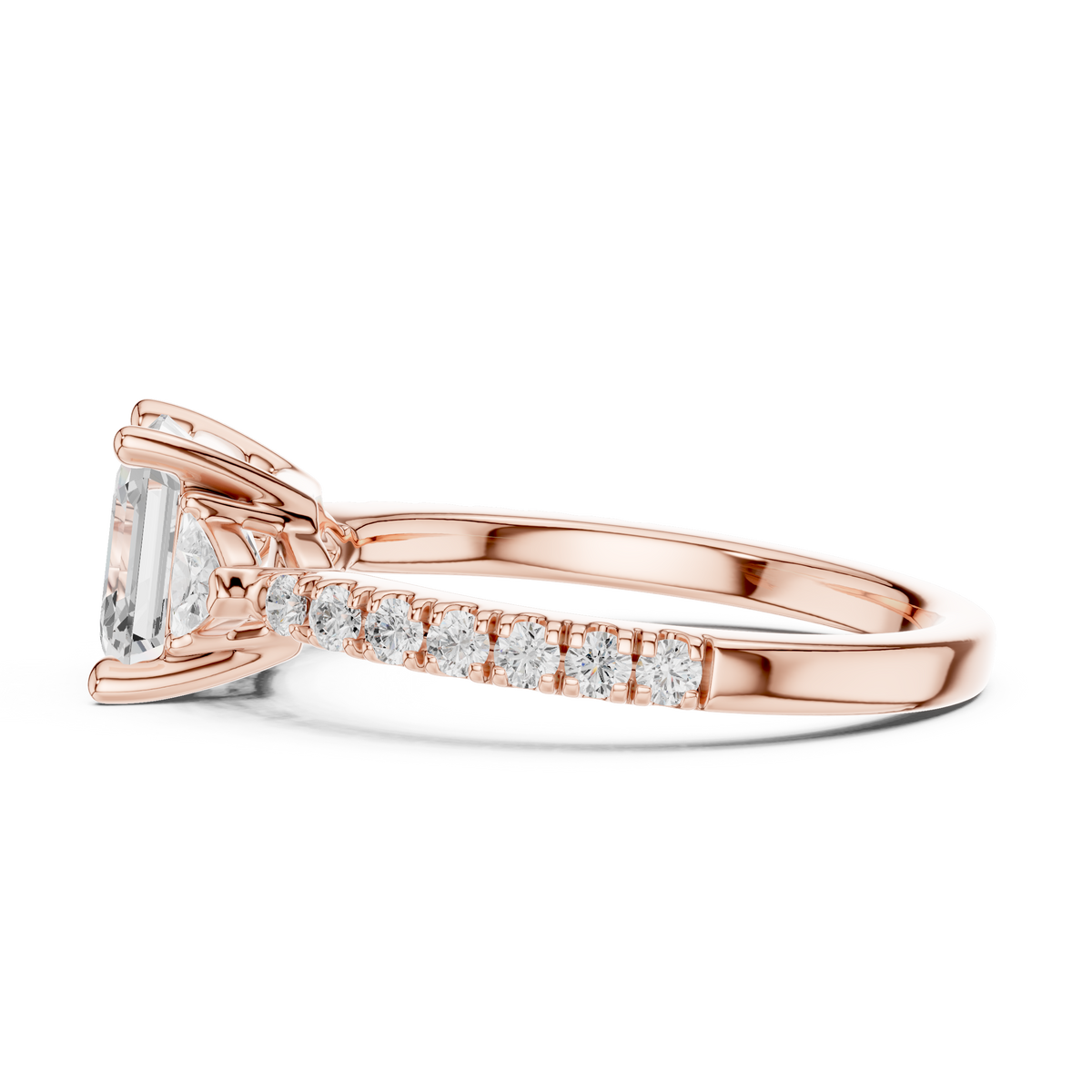 Pave Diamond Band Detail On Solid 14K Gold