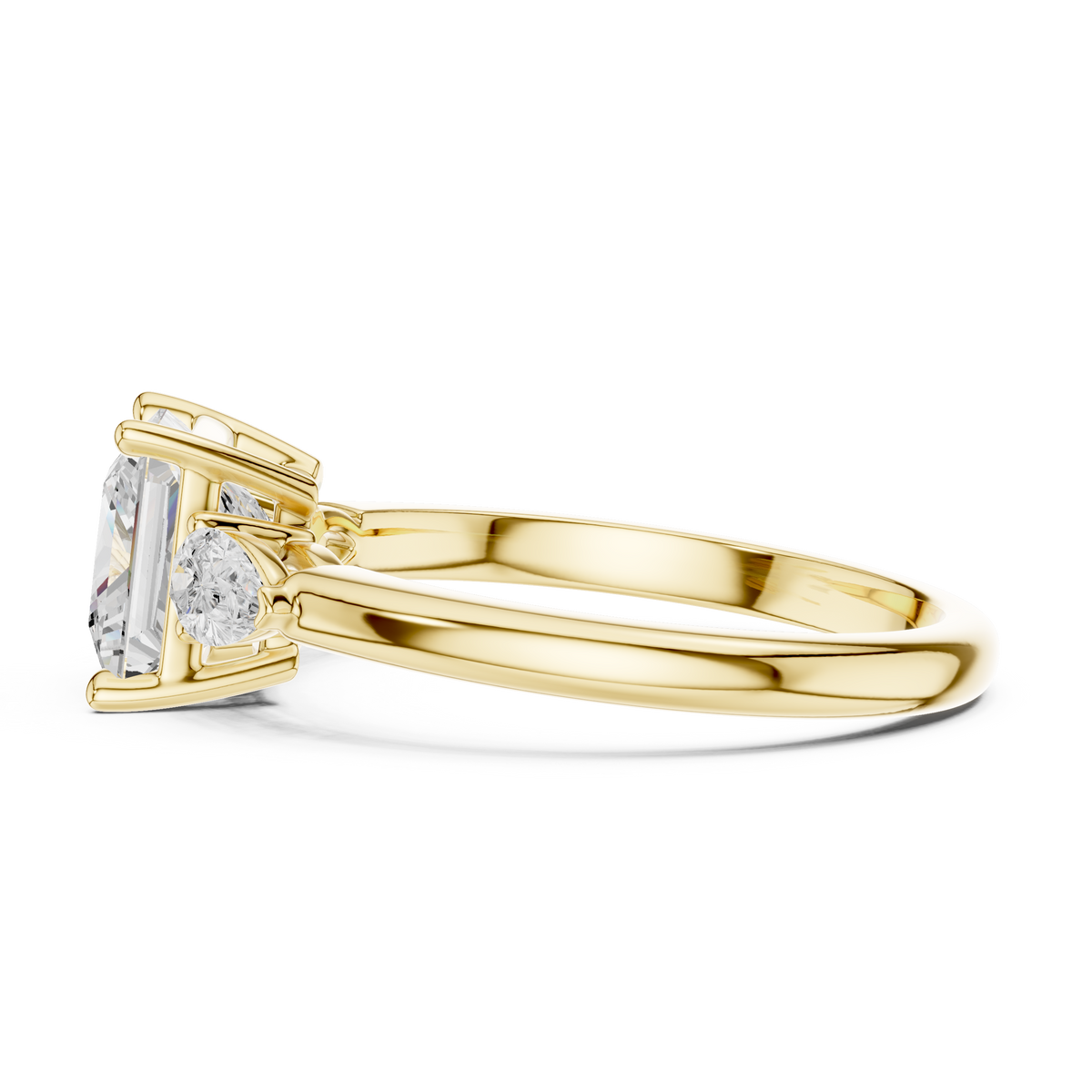 Pear Side Stone Detail Gold Ring