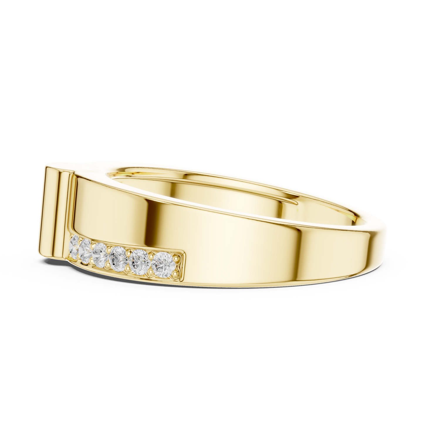 Exclusive Diamond Mens Band | Rose White Yellow Gold Plated | High Polish Modern Ring
