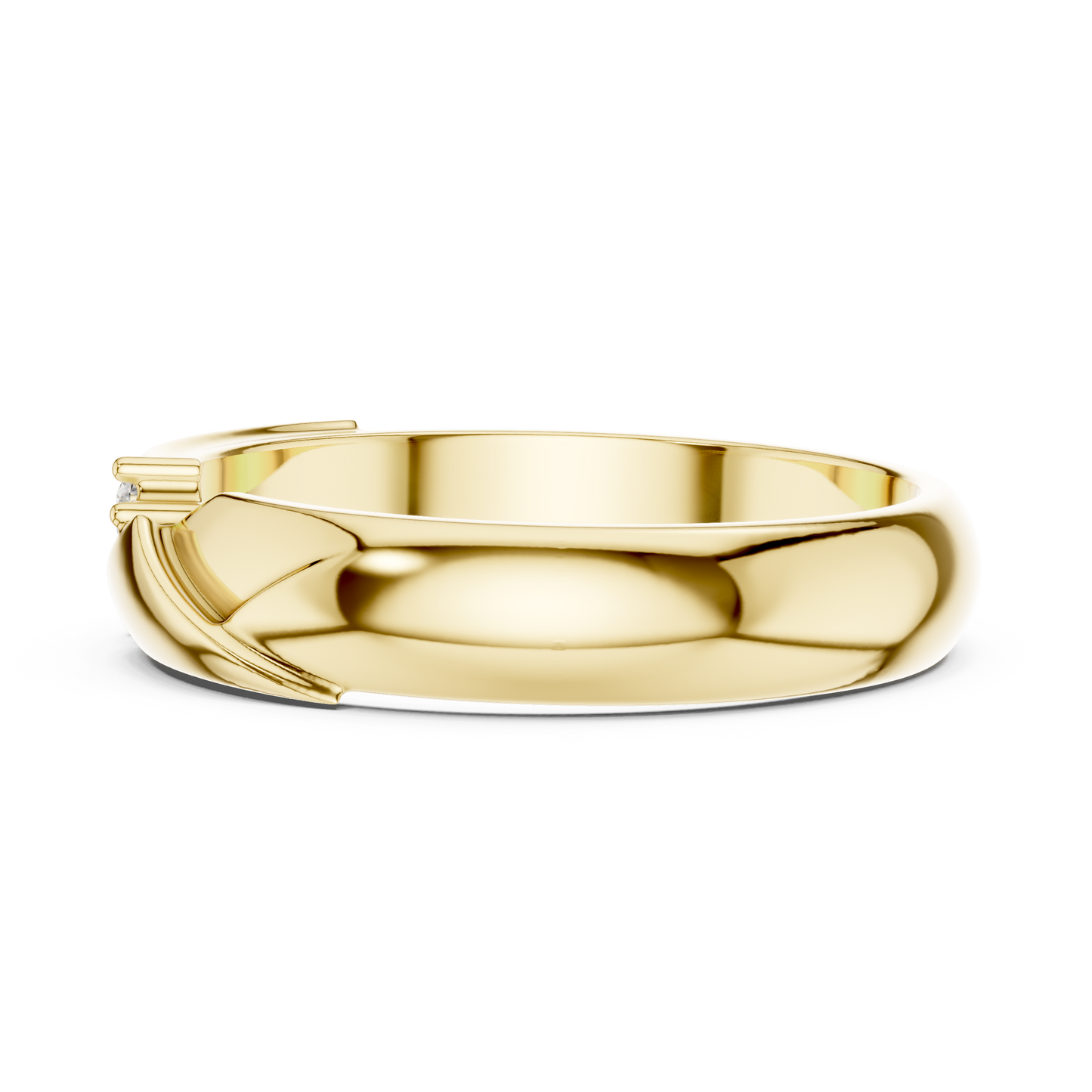 Couple Promise Diamond Ring | Rose White Yellow Gold | Three Stone Modern Wedding Band