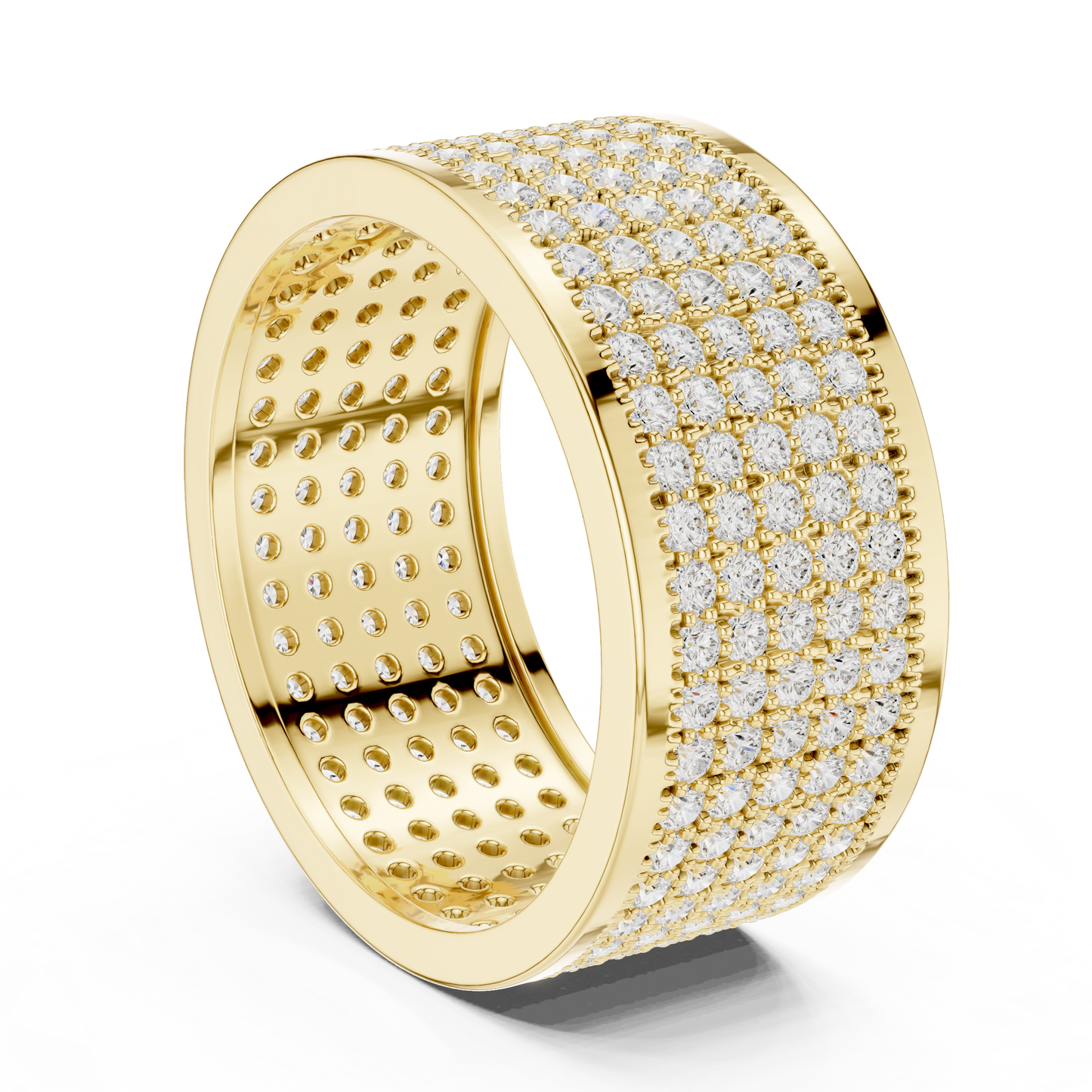 Ultra Iced Diamond Ring Luxury Pave Finish Heavy Gold Statement Jewelry