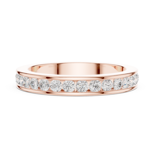 Refined Diamond Wedding Ring | Silver Gold Plated Silver Rose Plated | Elegant Forever Love Fine Jewelry