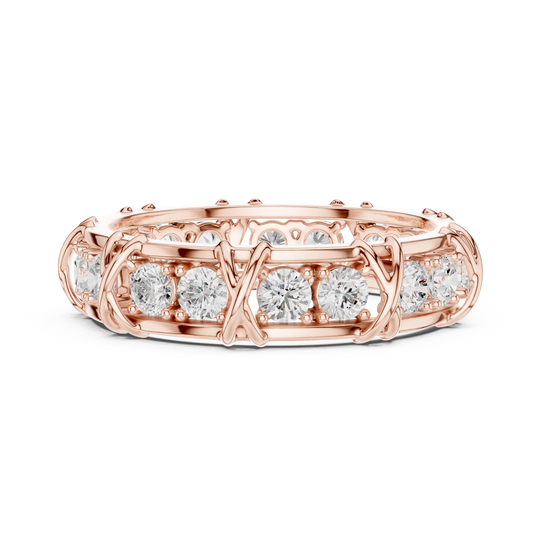 Luxury diamond eternity band crafted in 925 Sterling Silver, Silver Gold Plated and Silver Rose Plated with brilliant sparkle, timeless elegance, and superior craftsmanship.