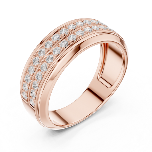 Legendary Channel Crafted Diamond Wedding Band 925 Sterling Silver Trio