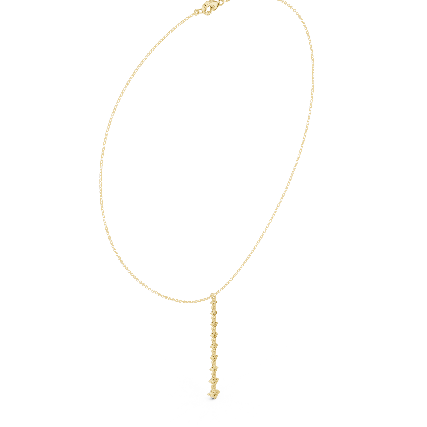 Moonlit Descent Diamond Necklace | Minimal Y Drop Chain | Refined Wedding Evening Jewelry