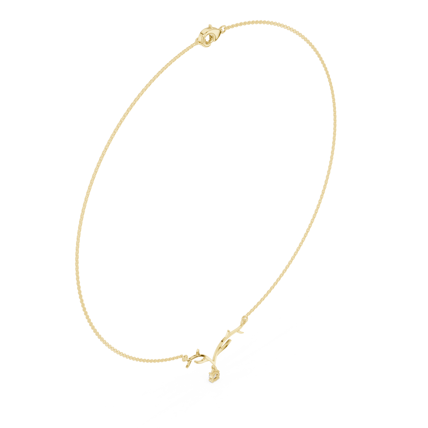 Minimalist Antler Diamond Pendant Luxury Nature Inspired Necklace Exclusive Design with Artistic Finish
