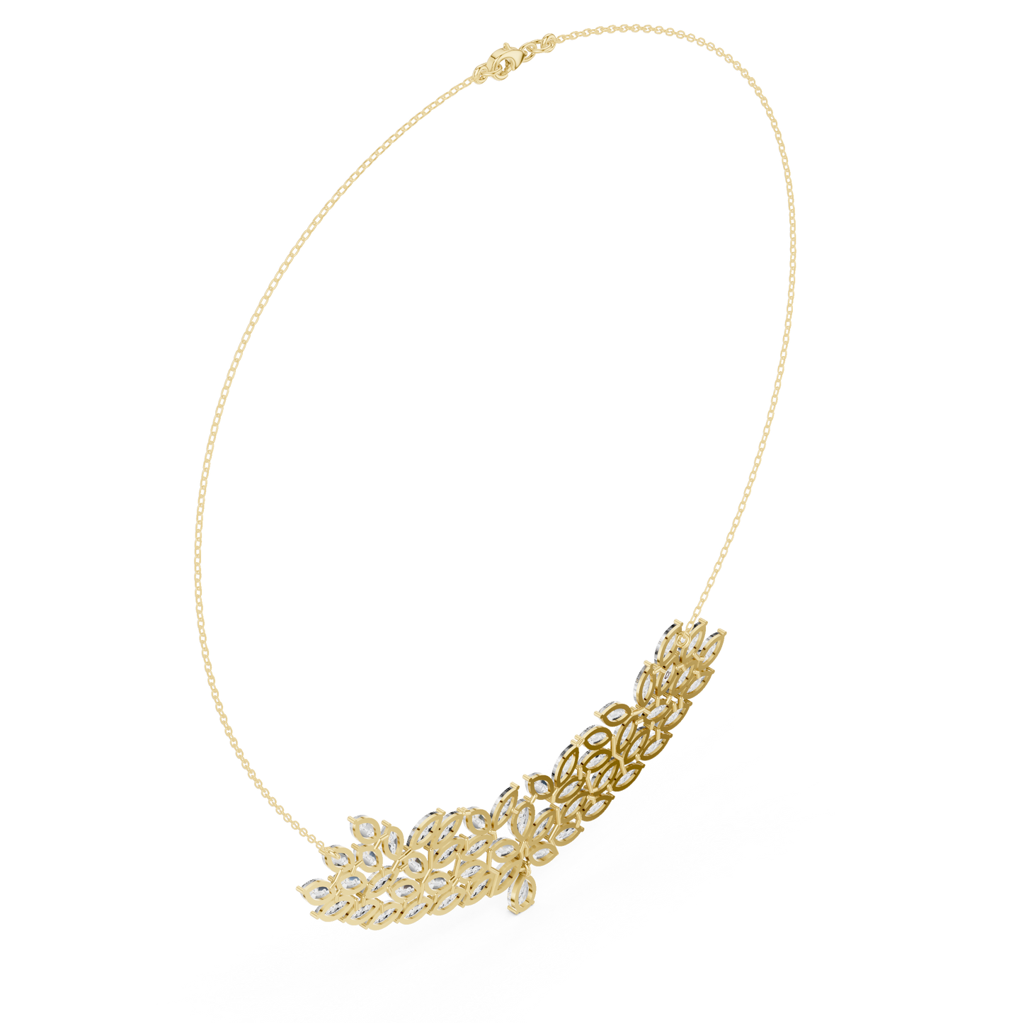 Aristocratic Nature Codex | Diamond Leaf Blueprint | Luxury Necklace Reserved For Elite Collectors