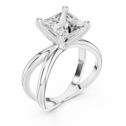 Solid 14K Gold Princess Cut Solitaire Ring Hallmark Detail