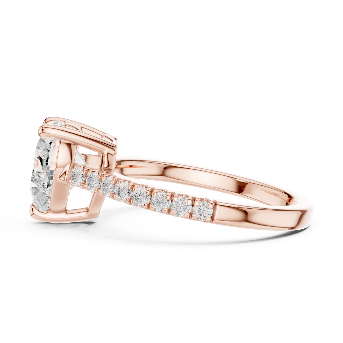 Top Down View 2 Carat Heart Cut Diamond Ring