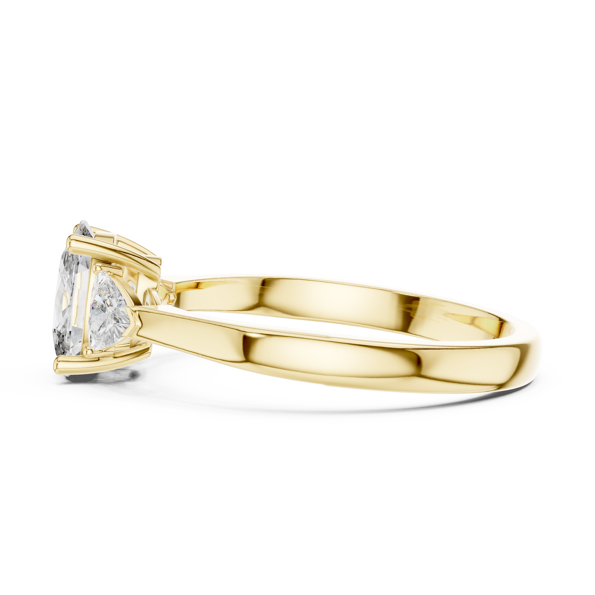 Unboxing perspective showcasing the three stone cushion diamond ring resting inside HB Prestige Jewels signature velvet gift box with presentation box lighting, perfect for surprise proposals and luxury gifting on Valentine's Day, anniversaries, or birthdays for her searching on Etsy USA.