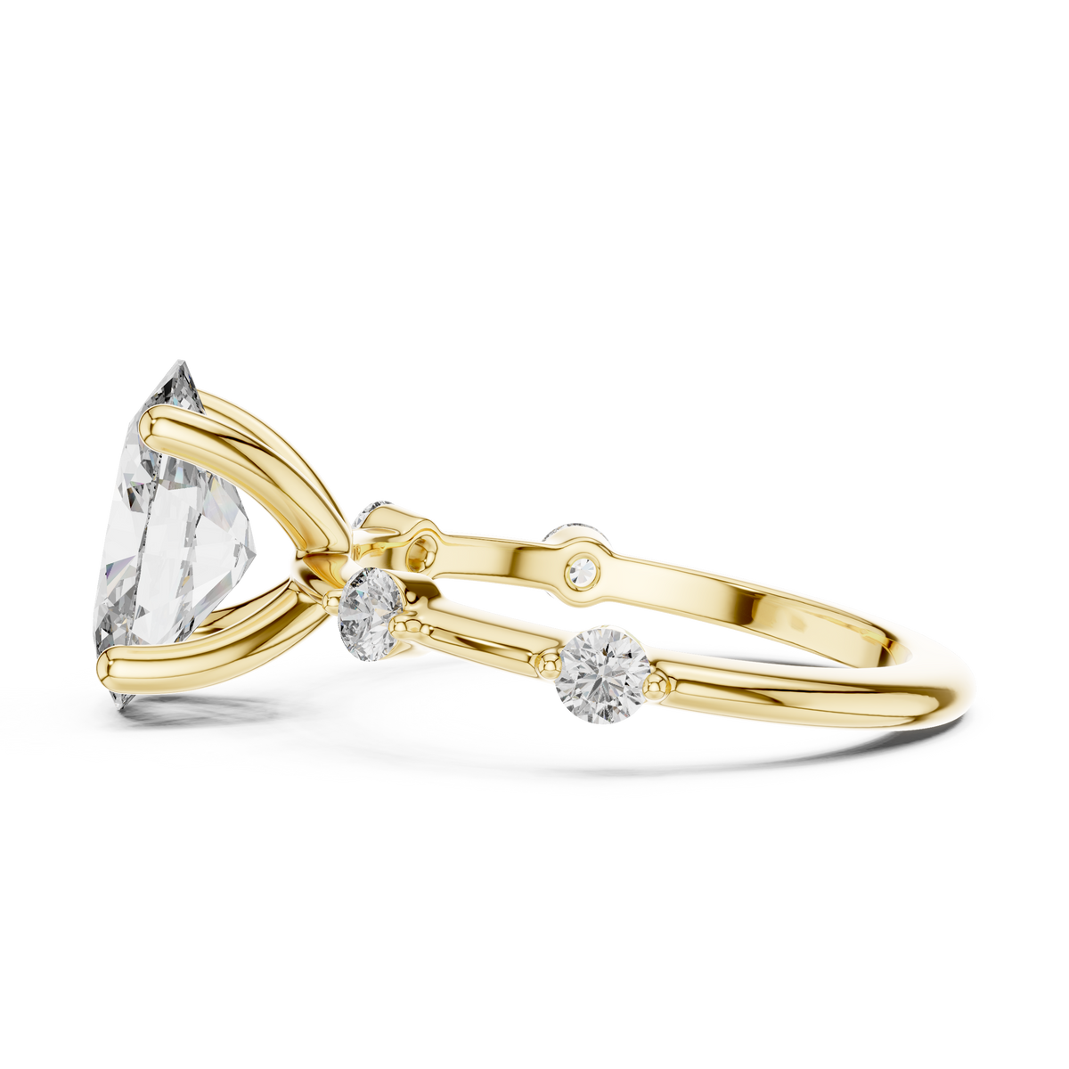 Unboxing perspective with open velvet jewelry box showcasing the oval lab diamond ring ready for gifting on Valentine's Day or wedding anniversary.
