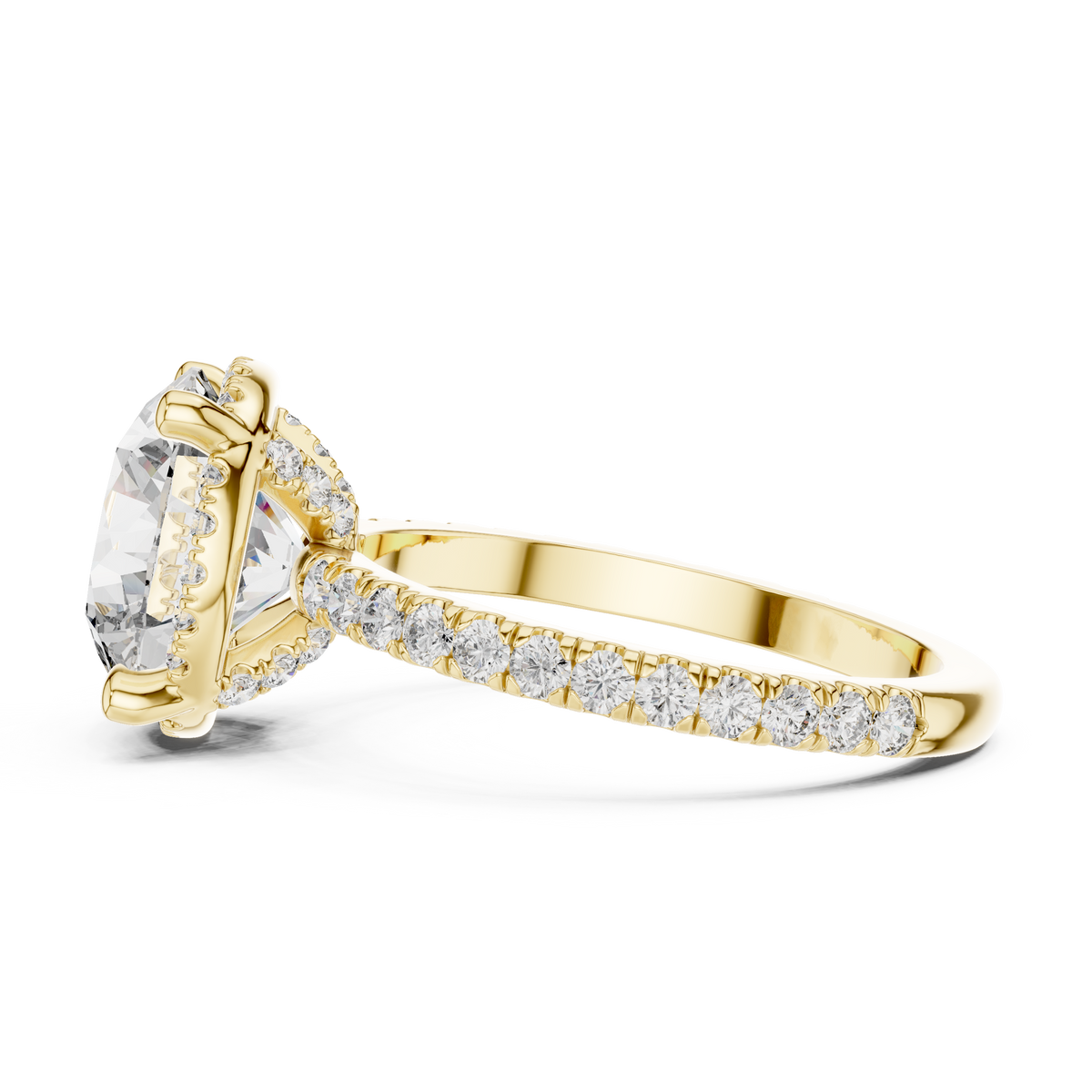 Velvet box open perspective showing the 14K Gold Lab Grown Diamond Solitaire Ring centered for a premium unboxing experience that builds trust and excitement for customers buying jewelry online.